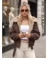 Dámska bunda DSTREET TY5701 HNEDÁ