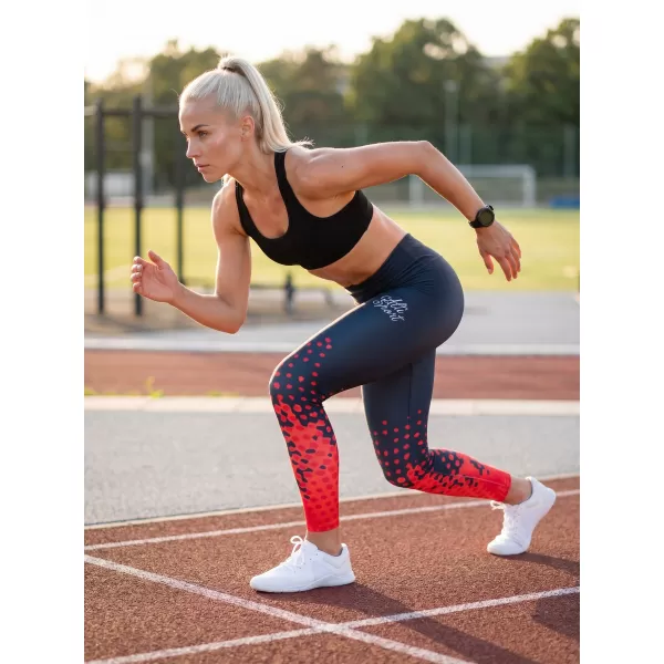  Dámske legíny premium (nové veľkosti) ALTISPORT VOJ/ALW109LEG05 ČERVENO-ČIERNA 