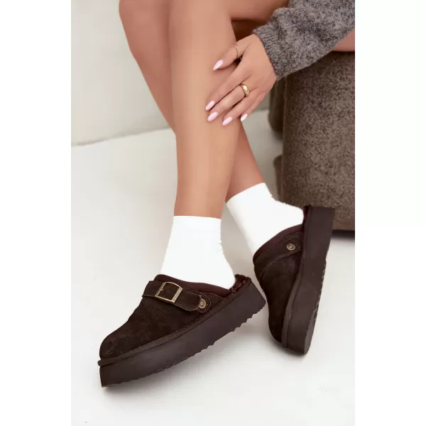  Dámske šľapky BIG STAR SHOES UU274697 BROWN/BEIGE 