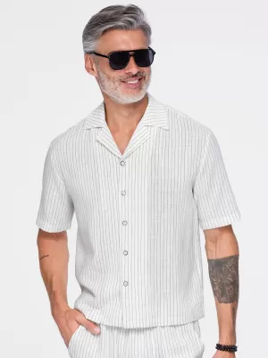 Pánska košeľa OMBRE OM-SHSS-0222 OFF-WHITE