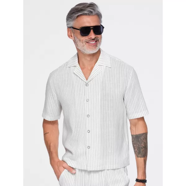  Pánska košeľa OMBRE OM-SHSS-0222 OFF-WHITE 