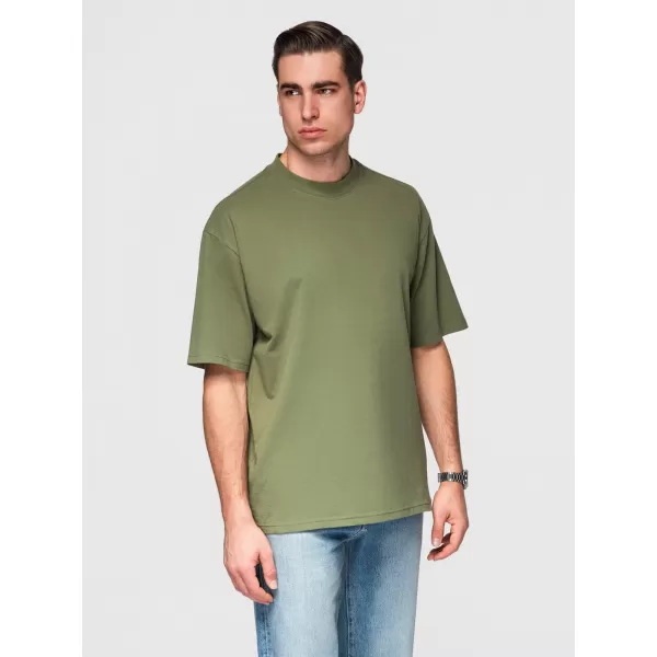  Pánske tričko OMBRE OM-TSBC-0291 OFF WHITE/PALE OLIVE/NAVY 