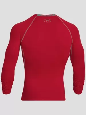 Pánske kompresné tričko UNDER ARMOUR HG LS 1257471-600 ČERVENÁ