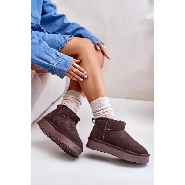  Dámske snehule BOTO W5828 BROWN 