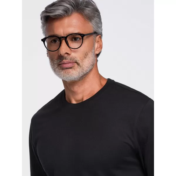  Pánske tričko OMBRE OM-LSBL-0142 BLACK 