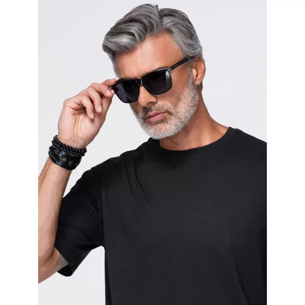  Pánske tričko OMBRE OM-TSPT-0283 BLACK 