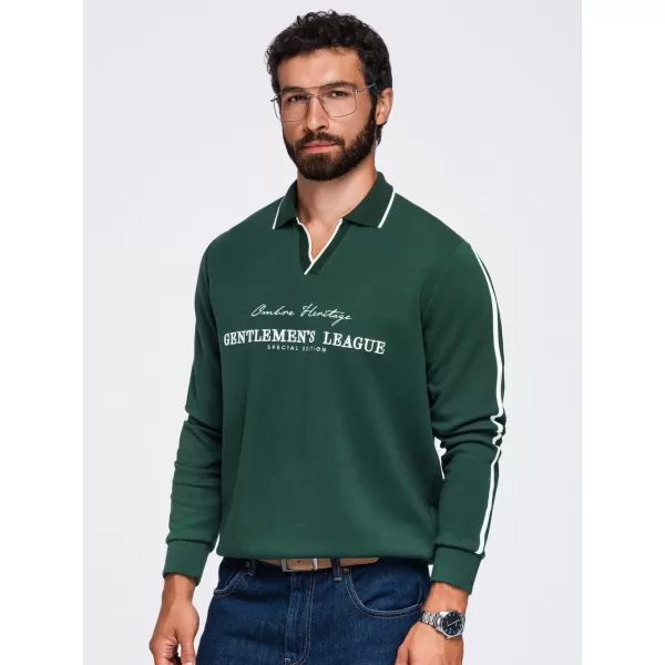  Pánska mikina OMBRE OM-SSNZ-0268 DARK GREEN 