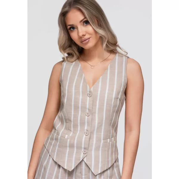  Dámsky kabát OMBRE OW-VE-E0008 BEIGE 