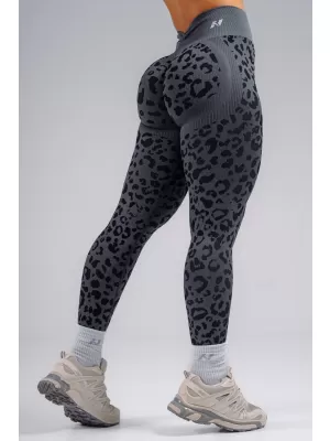 Kompresné push-up legíny s leopardím vzorom NEBBIA PRIMAL 849 BLACK LEOPARD