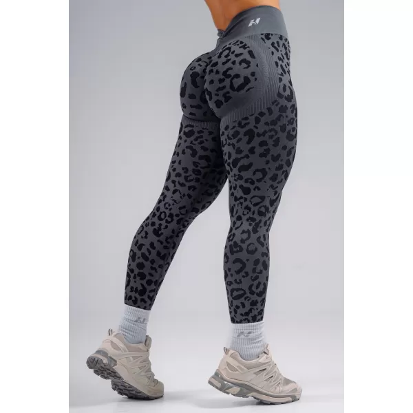  Kompresné push-up legíny s leopardím vzorom NEBBIA PRIMAL 849 BLACK LEOPARD 