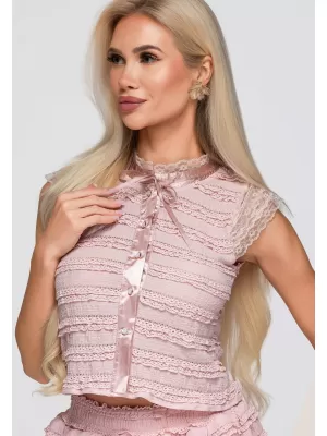 Dámska blúza OMBRE OW-TS-E0066 PINK