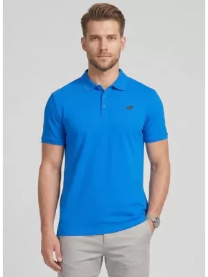 Pánske tričko s golierom 4F WMM00TPTSM0770 BLUE