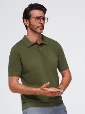 Pánske polo tričko OMBRE OM-POSS-0178 OLIVE