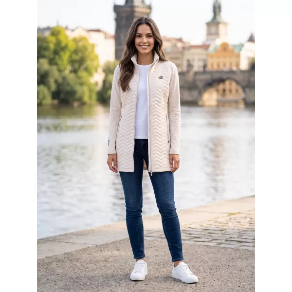  Dámsky hybridný kabát ALTISPORT IRYSA SVETLO BÉŽOVÁ 