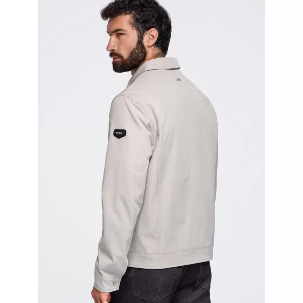  Pánska prechodná bunda OMBRE OM-JANP-0224 GREY-BEIGE 