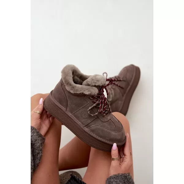  Dámske snehule BIG STAR SHOES UU274313 BROWN/BEIGE 