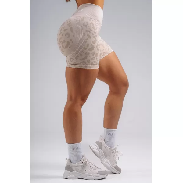  Kompresné push-up šortky s leopardím vzorom NEBBIA PRIMAL 856 CREAM LEOPARD 