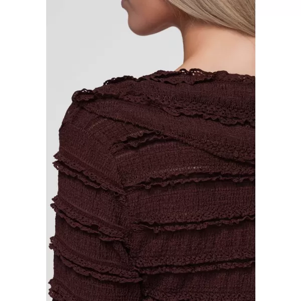  Dámska blúza OMBRE OW-TS-E0067 DARK BROWN 