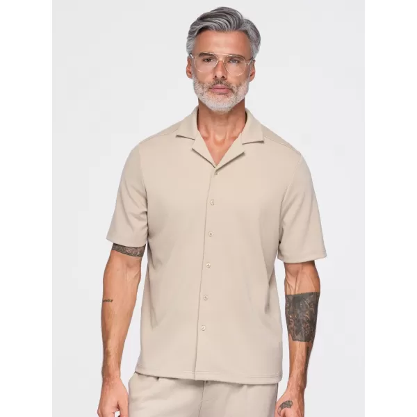 Pánska košeľa OMBRE OM-SHCS-0220 BEIGE 