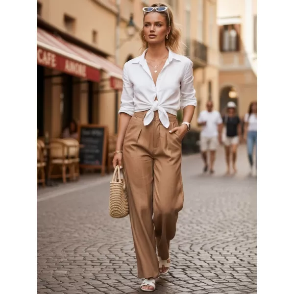 Dámske nohavice DSTREET UY3077 KARAMELOVÁ 