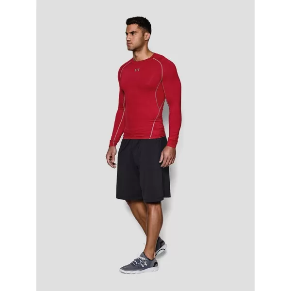  Pánske kompresné tričko UNDER ARMOUR HG LS 1257471-600 ČERVENÁ 