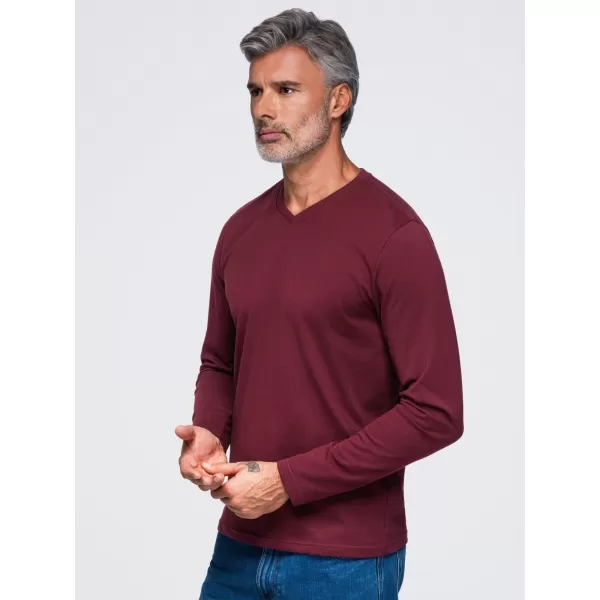  Pánske tričko OMBRE OM-LSBL-0143 BURGUNDY 