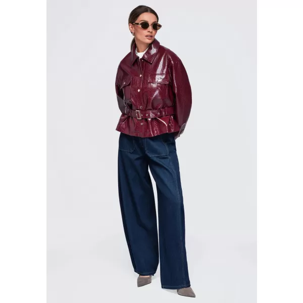  Dámska bunda OMBRE OW-JAFL-0141 BURGUNDY 