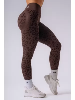Dámske legíny NEBBIA PRIMAL 849 DARK BROWN LEOPARD