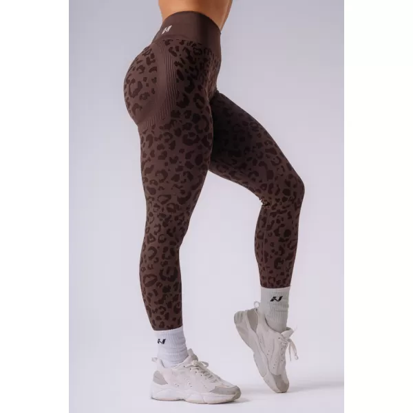  Dámske legíny NEBBIA PRIMAL 849 DARK BROWN LEOPARD 