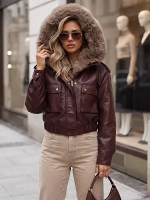 Dámska bunda DSTREET TY5977 BORDOVÁ