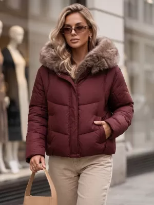 Dámska bunda DSTREET TY5985 BORDOVÁ