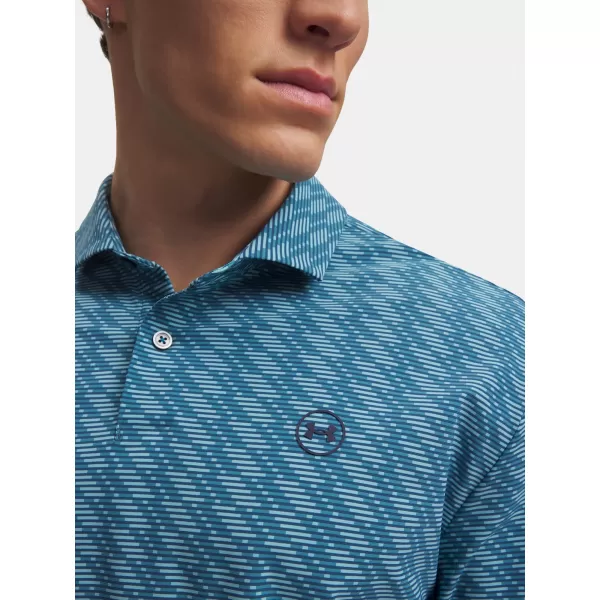  Pánske polo UNDER ARMOUR UA DRIVE CHILL PRINTED POLO 6009724-466 MODRÁ 