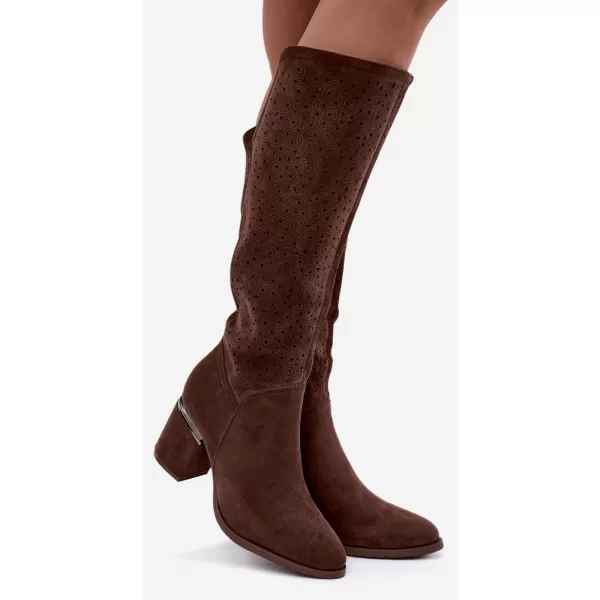  Dámske čižmy S.BARSKI HY62-8122 BROWN 