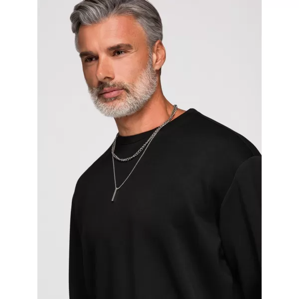  Pánska mikina OMBRE OM-SSNZ-0274 BLACK 