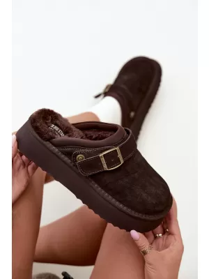 Dámske šľapky BIG STAR SHOES UU274697 BROWN/BEIGE