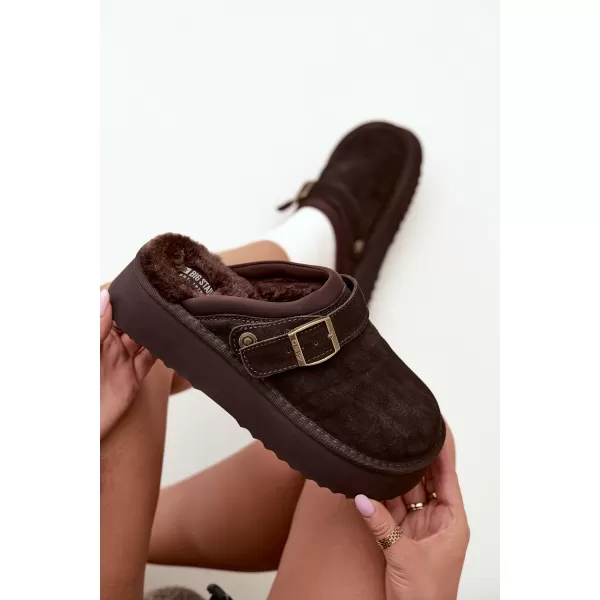  Dámske šľapky BIG STAR SHOES UU274697 BROWN/BEIGE 