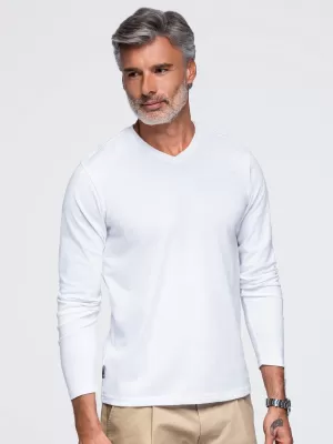 Pánske tričko OMBRE OM-LSBL-0143 WHITE
