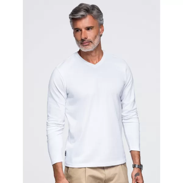 Pánske tričko OMBRE OM-LSBL-0143 WHITE 