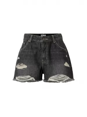 Dámske kraťasy URBAN CLASSICS TB8193 BLACK WASHED