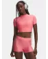 Dámske tričko UNDER ARMOUR HEATGEAR CROP MOCK SS 6010006-600 RUŽOVÁ