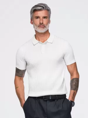 Pánske polo tričko OMBRE OM-POSS-0180 OFF-WHITE