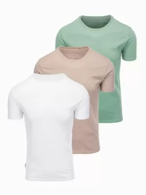 Pánske tričko OMBRE OM-TSBS-0268 GREY-GREEN/WHITE/BEIGE