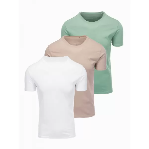  Pánske tričko OMBRE OM-TSBS-0268 GREY-GREEN/WHITE/BEIGE 