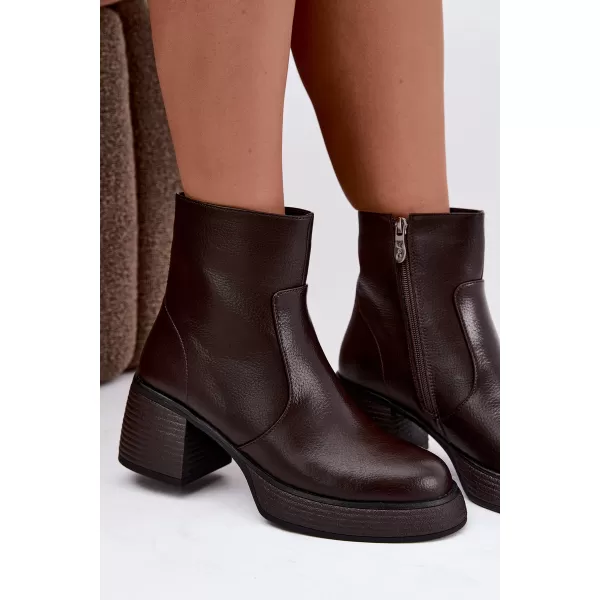  Dámske členkové topánky D&A CR62-3369 DARK BROWN 
