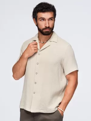 Pánska košeľa OMBRE OM-SHSS-0223 BEIGE