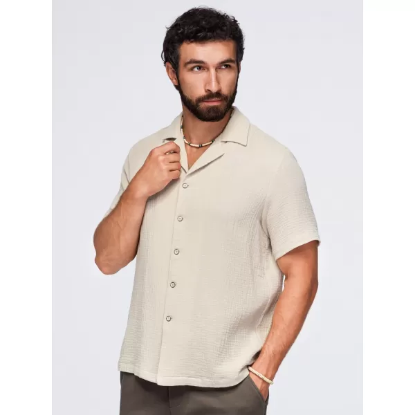  Pánska košeľa OMBRE OM-SHSS-0223 BEIGE 