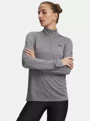 Dámske tričko UNDER ARMOUR TECH 1/2 ZIP- TWIST 1384225-709 ZELENÁ
