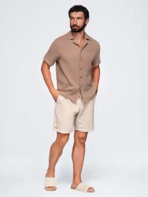 Pánska košeľa OMBRE OM-SHSS-0223 LIGHT BROWN