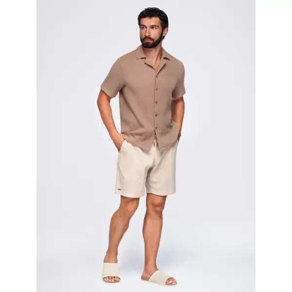 Pánska košeľa OMBRE OM-SHSS-0223 LIGHT BROWN 