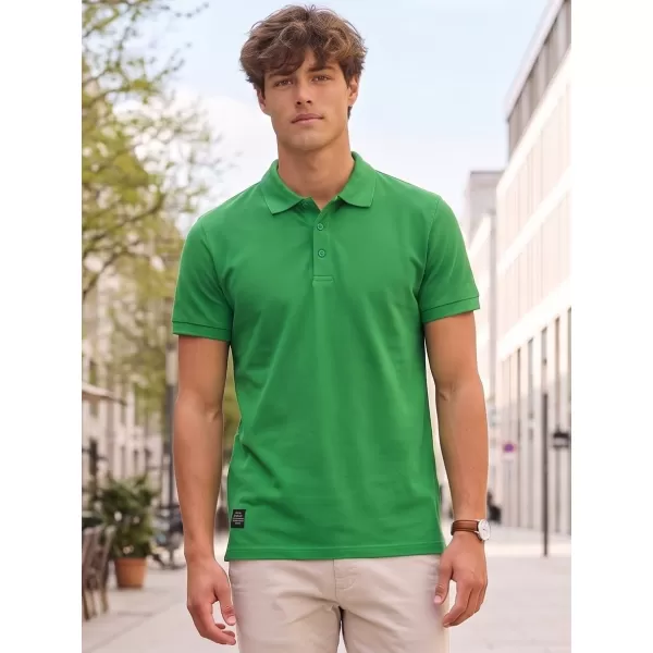  Pánske tričko s golierom ALTISPORT NP/ALMST90601 KELLY GREEN 